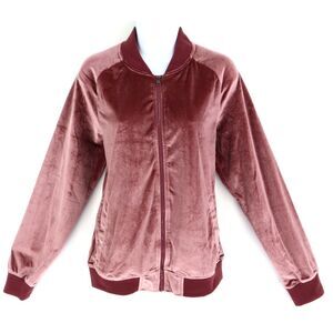 Arizona Jean Co. Activewear Jacket Full Zip Womens Size S Shiny Pink Pockets $58
